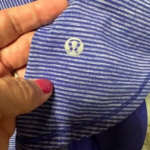 Lululemon Blue And Grey Stripe Tank